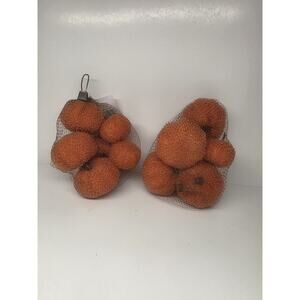 Bag Of Fabric Pumpkins Arts & Crafts Decor Perfect Harvest Orange Fuzzy 2 Pack